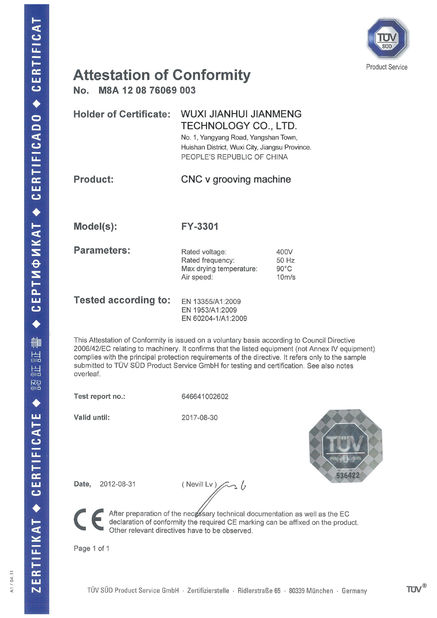 中国 Wuxi Jianhui Jianmeng Technology Co., Ltd. 認証